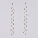 Orecchini pendenti con perline di vetro galvanizzato EJEW-JE03820-05-3