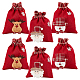 Wadorn® 6шт 3 стиля рождественские тематические льняные упаковочные мешочки ABAG-WR0001-02-1