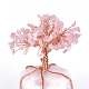 Puces de quartz rose naturel et décorations d'étalage de piédestal de quartz rose G-S282-07-2