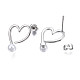 Латунные серьги-гвоздики с открытым сердцем и жемчугом из абс-пластика для женщин EJEW-N011-54P-3