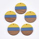 Tri-color Resin & Walnut Wood Pendants RESI-S358-78I-1