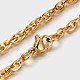 Boy's 304 Stainless Steel Long Double Link Chain Necklaces STAS-L127-11G-2