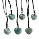 Natürliche Amazonit-Herz-Anhänger-Halskette NJEW-B093-01-1