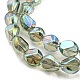 Full Rainbow Plated Electroplate Transparent Glass Beads Strands EGLA-G037-04A-FR03-3
