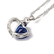 Resin Heart Pendant Necklace with Singapore Chains NJEW-C003-01A-3