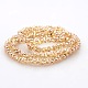 Pearl Luster Plated Glass Bone Beads Strands GLAA-A029A-PL09-2
