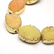 Oro placcato tinti ovali druzy naturale perline di cristallo di quarzo fili G-F144-03-3