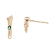 Brass Micro Pave Cubic Zirconia Stud Earring Findings KK-T062-247G-01-4