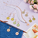 Alliage émail pendentif fleur baroque marqueurs de point de verrouillage HJEW-PH01889-4