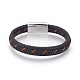 Braided Leather Cord Bracelets BJEW-F349-05P-2