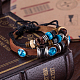 Verstellbar lässig unisex Leder mehradrige Armbänder BJEW-BB15572-A-6