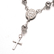 Rosary Bead Bracelets with Cross BJEW-E282-01P-3