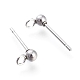 304 Stainless Steel Ball Stud Earring Findings STAS-M274-009-P-2