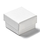 厚紙のジュエリーセットボックス  内部のスポンジ  正方形  ホワイト  5.1x5x3.1cm CBOX-C016-03A-02-1