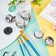 UNICRAFTALE 4 pcs Stainless Steel Oil Painting Cup Palettes Container Cup Metal Dipper Painting Pot Container with Lid and Clip Large Mouth Single Dipper Pallete Cup for Drawing CON-WH0001-17-3