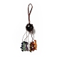 天然および合成宝石のラウンドペンダント装飾  チャクラ宝石チップナイロンコード吊り飾り  205mm G-G997-A-3