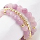 3Pcs 3 Style Natural Lilac Jade & Synthetic Hematite Stretch Rings Set RJEW-JR00452-04-6