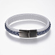 Braided Leather Cord Bracelets BJEW-H561-10D-2