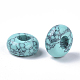 Perles européennes turquoise synthétiques teintes G-Q503-12-2