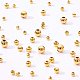 Benecreat 200 Stück 18 Karat vergoldete Messingperlen runde Distanzperlen mit 4 gemischten Größen (0.5-1.5 mm Loch) für Halsketten KK-BC0006-11G-NR-5