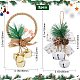 GORGECRAFT 2 Colors Christmas Tree Jingle Bell Ornament Metal Pine Berry Pinecones Bell Bow Door Hanger Hanging Pendant Bell with Rope Ring for Indoor Outdoor Xmas Home Sleigh Decor Gold White HJEW-GF0001-34-2