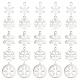 Unicraftale 20pcs 5 styles pendentifs de flocon de neige breloques en métal pendentifs de breloquese en acier inoxydable petit trou pendentifs de breloques de noël pour les vacances de noël fabrication de bijoux de bricolage couleur en acier inoxydable STAS-UN0004-85P-1