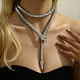 Iron Snake Chain Necklace QE2346-2-2