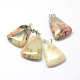 Trapezoid Dyed Natural Crazy Agate Pendants G-Q359-15-2