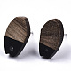 Resin & Walnut Wood Stud Earring Findings MAK-N032-010A-5