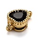 Real 18K Gold Plated Brass Micro Pave Cubic Zirconia Links Connectors ZIRC-L100-011G-3