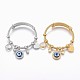 Adjustable 304 Stainless Steel Charm Bangles BJEW-F326-02-1