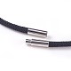 ポリエステルコードネックレス作り  304のステンレス製の留め金付き  ブラック  18.89インチ（48cm）  3mm MAK-I011-01-2