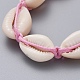 Natürliche Kaurimuschel geflochtene Perlen Armbänder BJEW-JB05057-04-3