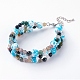 Cuisson en verre peint bracelets multi-brins perlés BJEW-JB03443-2