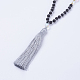 Nylon Tassel Pendant Necklaces NJEW-JN02062-2