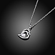 Silver Plated Brass Cubic Zirconia Heart To Heart Pendant Necklaces NJEW-BB16180-4