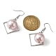 Orecchini pendenti con perla imitazione plastica ABS con rombo EJEW-JE05501-2