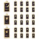 24 Stück 3-Stil-Rack-Überzug aus goldener Legierung Emaille-Anhänger ENAM-SZ0003-04-1