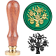 SUPERDANT Wax Seal Stamp Easter Theme Tree Eggs Pattern Seal Stamp with 30mm Replaceable Brass Head Wooden Handle for Easter Party Invitation Envelope Gift Card Decoration AJEW-WH0184-0079-2