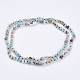 Colliers/bracelets enroulés multi-usages en perles d'amazonite à fleurs naturelles X-NJEW-K095-B05-2