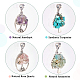 SUNNYCLUE 1 Box 16Pcs 4 Styles Tree of Life Crystal Charm Silver Flat Round Plant Tree Charms Bulk Amazonite Amethyst Rose Quartz Turquoise Chips Natural Gemstones for Jewellery Making Charms DIY FIND-SC0003-21-4
