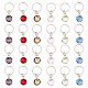 24 Stück 6 Farben Messing Glas Dreadlocks Perlen OHAR-AB00011-1