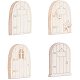 NBEADS 24 Pcs Unpainted Fairy Theme Mini Door Shape Wooden Pieces WOOD-NB0001-20-1