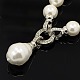 Trendy Mother's Day Gifts Shell Pearl Beaded Necklaces for Women NJEW-M004-01H-2