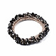 Bling Glass Beads Braided Stretch Bracelet BJEW-S144-005-3