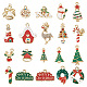 40Pcs 20 Style Christmas Rack Plating Alloy Enamel Pendants ENAM-TA0001-54-1