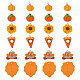 SUNNYCLUE 1 Box 24Pcs Thanksgiving Charms Leaf Charm Handmade Polymer Clay Charms Fall Autumn Animal Turkey Charm Pizza Pumpkin Sunflowers Flatback Charms for Jewelry Making Charm DIY Craft Supplies CLAY-SC0001-51-1