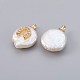 Natural Cultured Freshwater Pearl Pendants PEAR-F008-22G-2