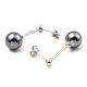 Orecchini pendenti rotondi con perle di conchiglia EJEW-Z024-12B-P-2