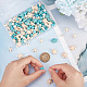 SUNNYCLUE 6 Strands 180~200Pcs Turtle Beads Turtles Charms Starfish White Blue Beads Bulk Synthetic Turquoise 8mm Round Bead Summer Ocean Sea Animal Beads for Jewelry Making Beading Kit DIY Craft G-SC0002-45-3